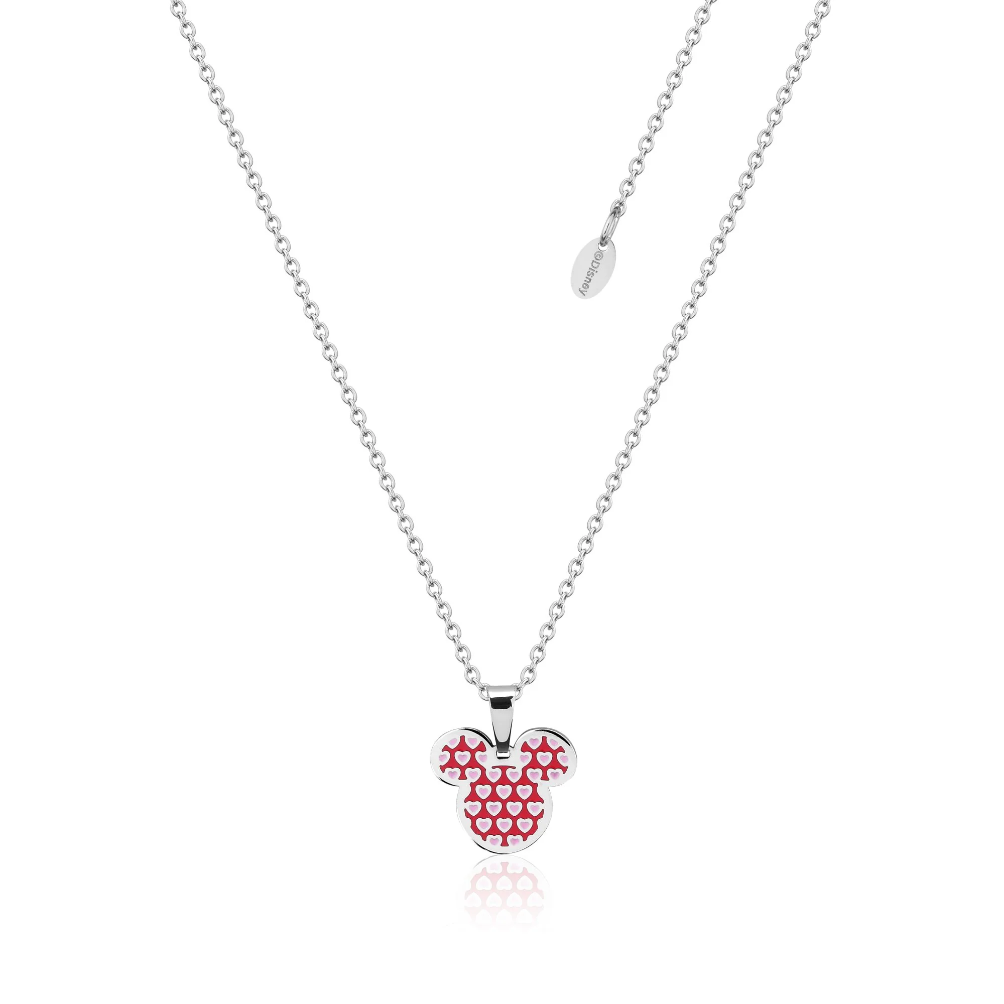 Couture Kingdom Disney Stainless Steel 47cm Minnie Mouse Pink Heart Pendant on Chain