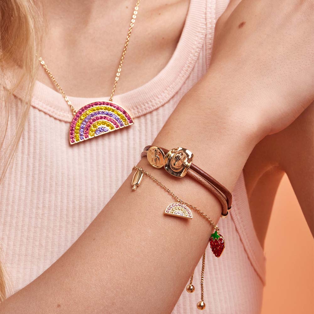 Couture Kingdom Disney Streets Paddle Pop Gold Plated Stainless Steel Rainbow Crystal 45+7cm Chain - Image 3