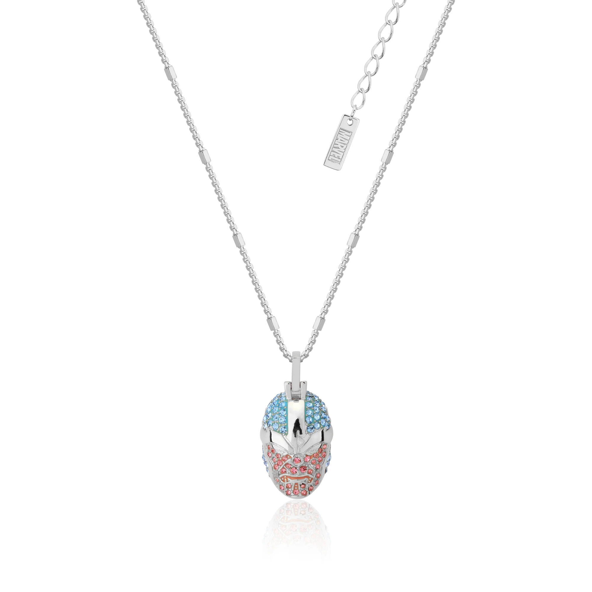 Couture Kingdom DisneyStainless Steel 14ct White Gold Plated Thanos Crystal Pendant On 45cm Chain