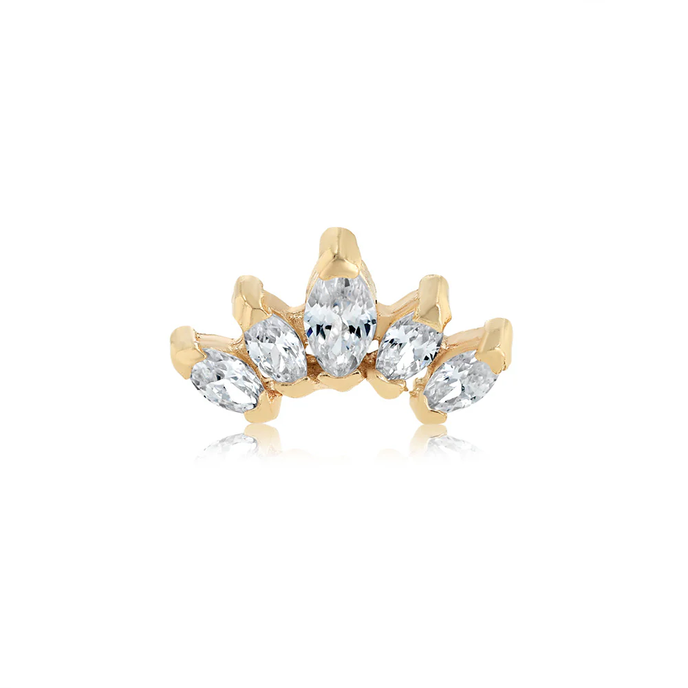 Cubic Zirconia Nose Piercing in 9ct Yellow Gold