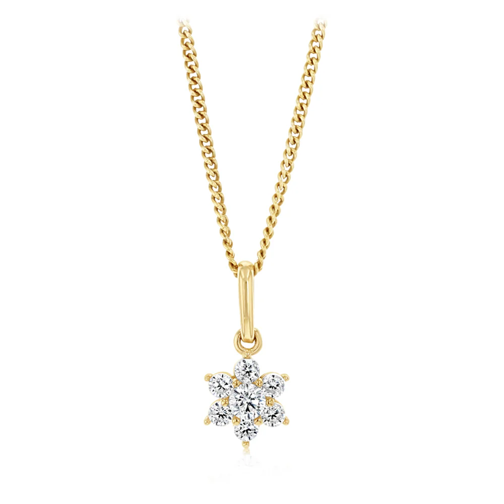 Cubic Zirconia Pendant in 9ct Yellow Gold