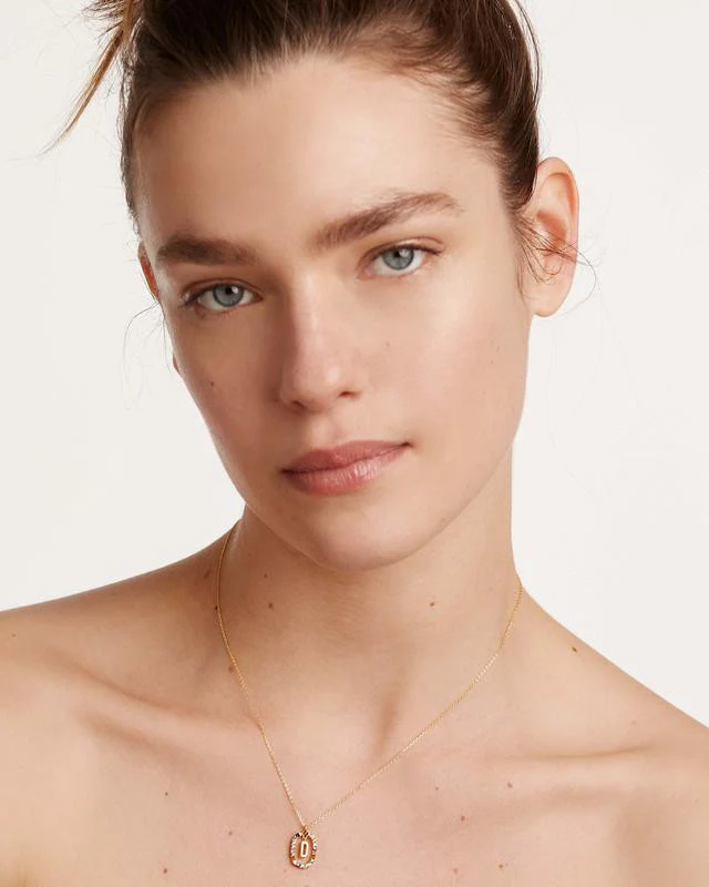 D Gold Initial Necklace - CO01-263-U - Image 5