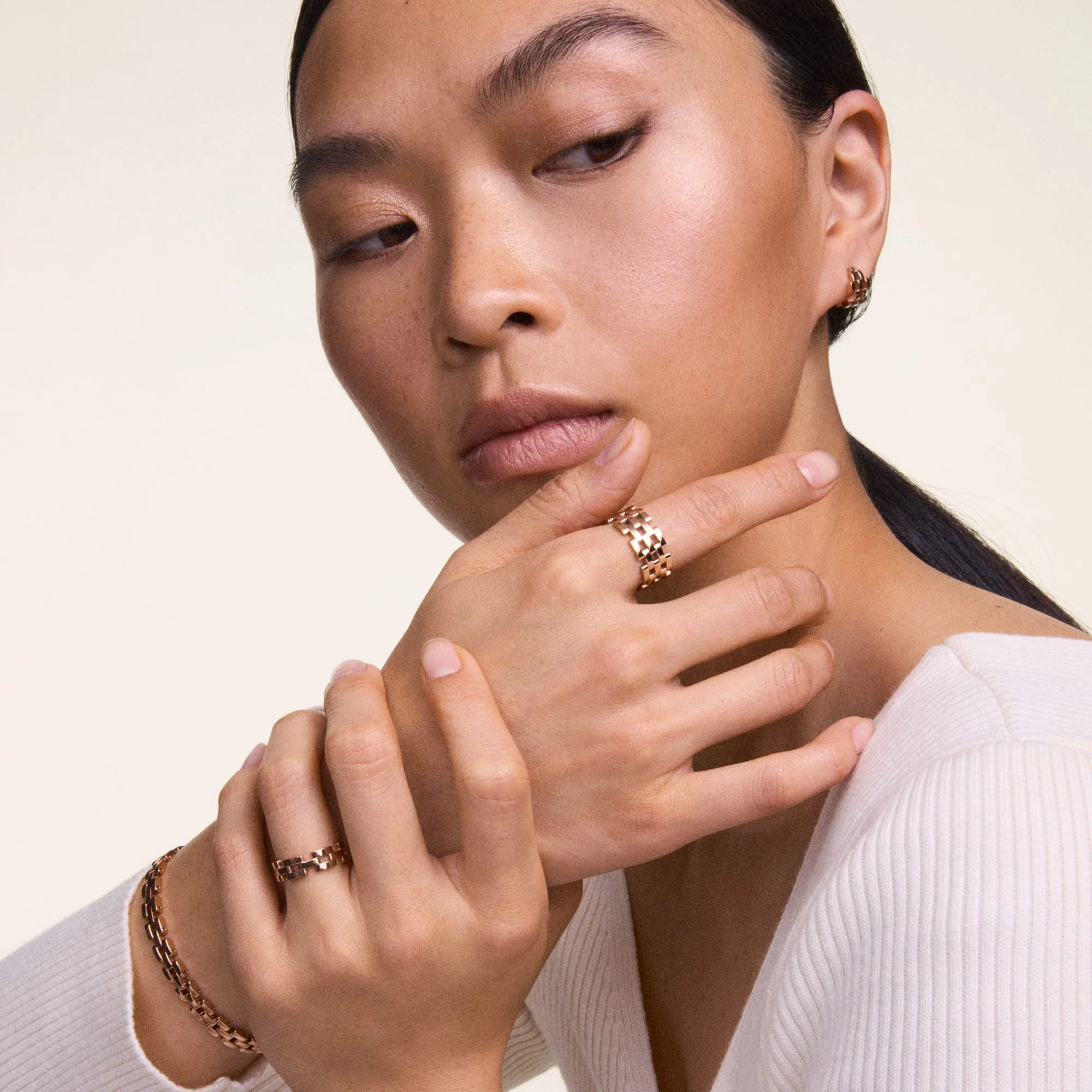 Daniel Wellington 3-Link Ring Rose Gold - Image 5