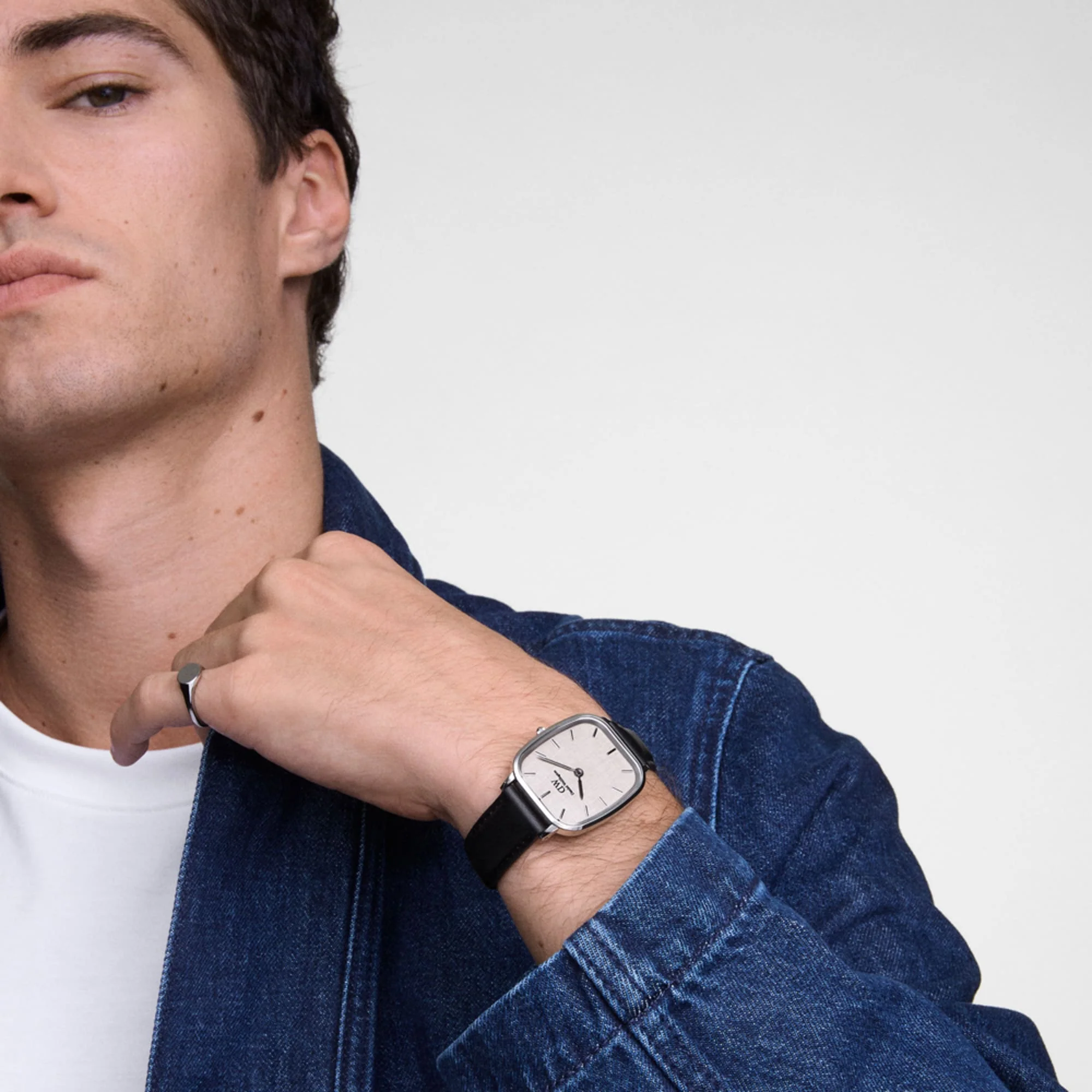 Daniel Wellington Marlon Sheffield Linen Silver Watch - Image 5