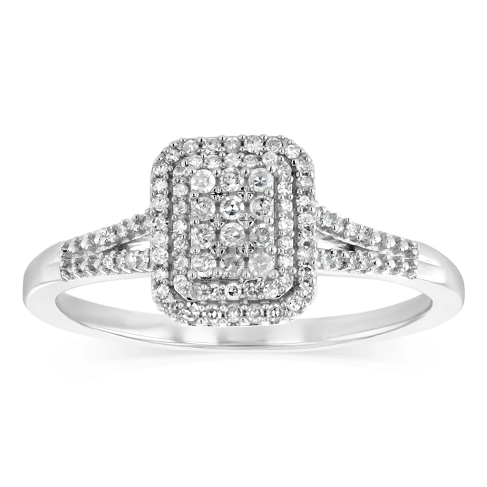 Diamond Ring in 9ct White Gold