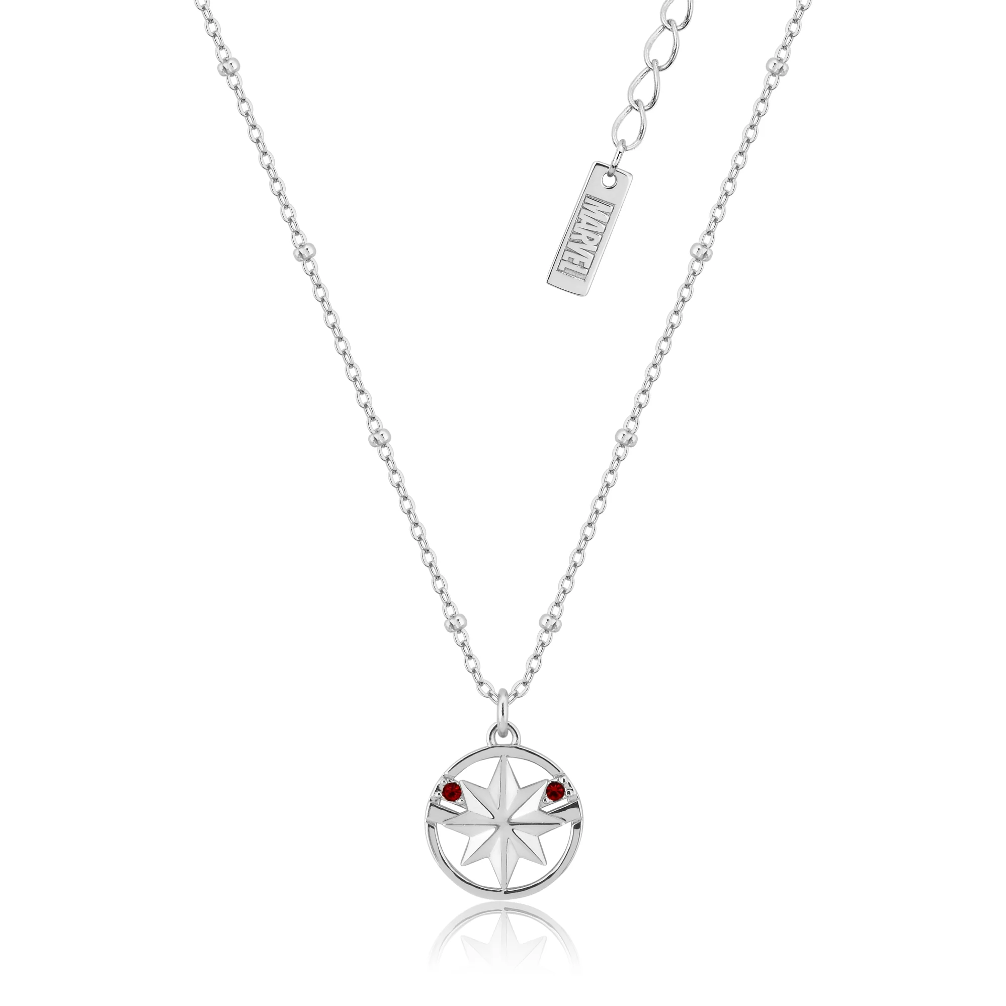 Disney Sterling Silver Captain Marvel 13mm Pendant On 45cm Chain
