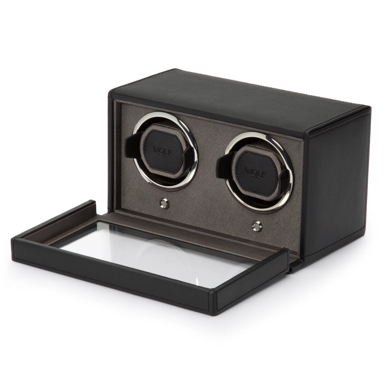 Double Cub Automatic Watch Winder with Cover Black - Image 5