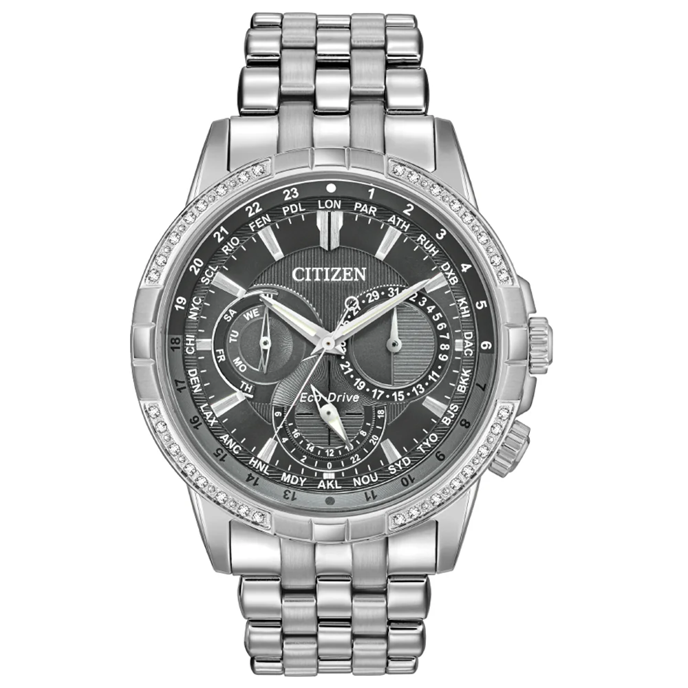 Eco-Drive BU2080-51H Diamond Set Stainless Steel Mens Watch