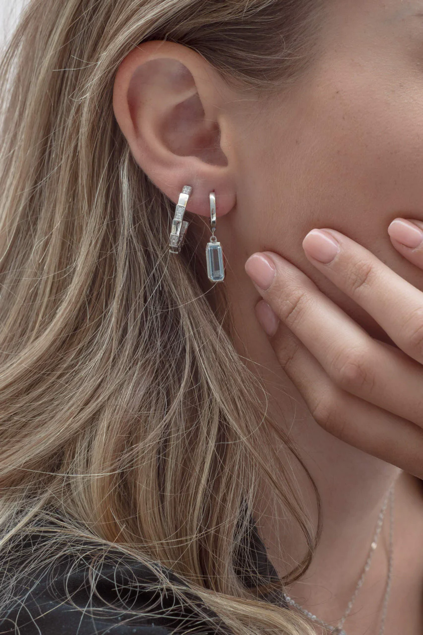 Emilio Aquamarine Drop Earrings - IE851BL - Image 3