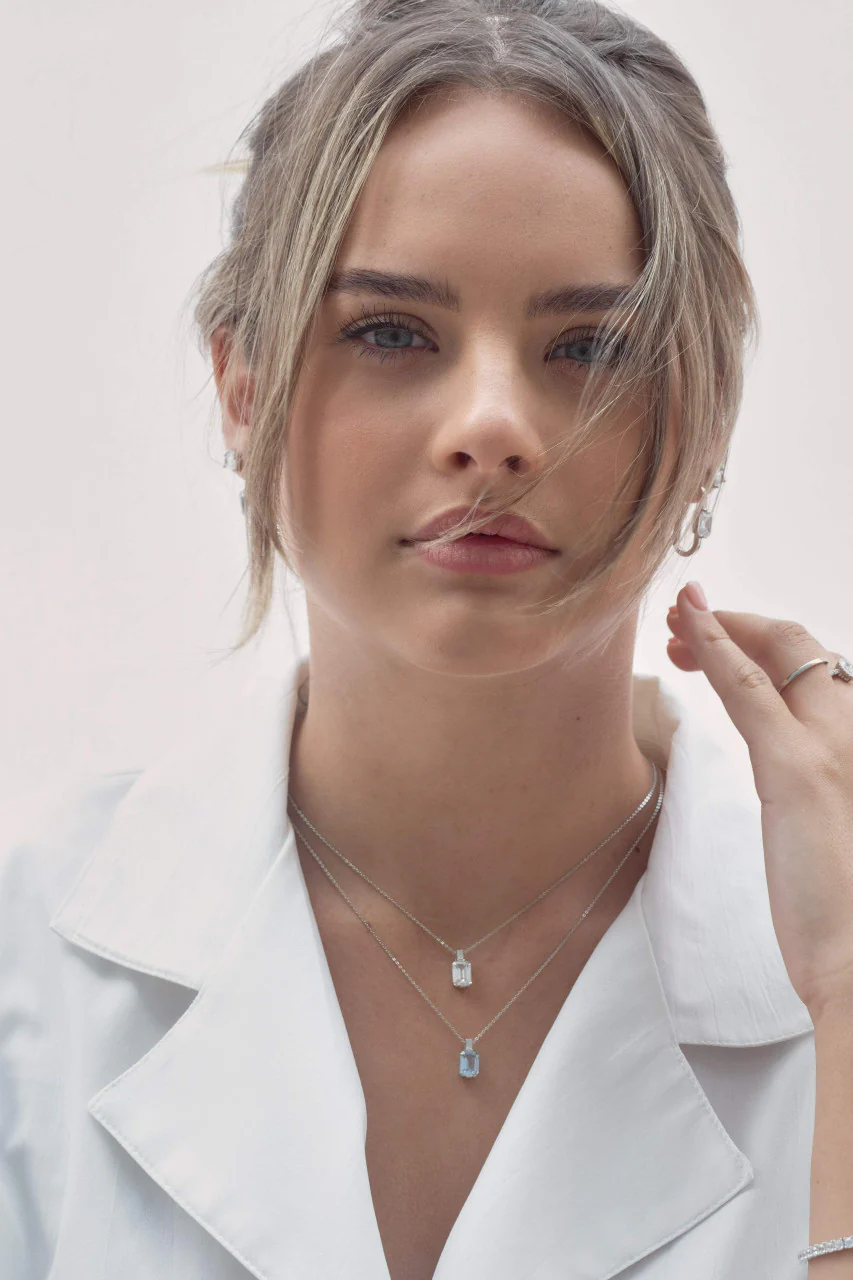 Emilio Aquamarine Pendant - IP748BL - Image 3