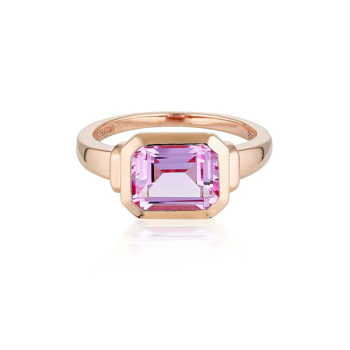 Emilio Pink Sapphire Rose Gold Zion Ring -  IR433P - Image 2