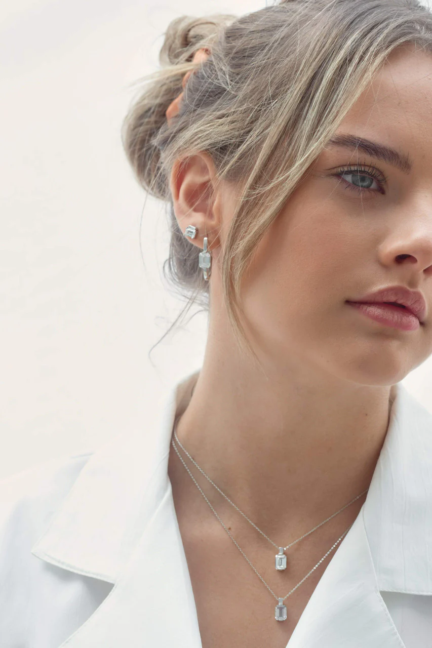 Emilio Silver Hoop Earrings - IE843W - Image 3