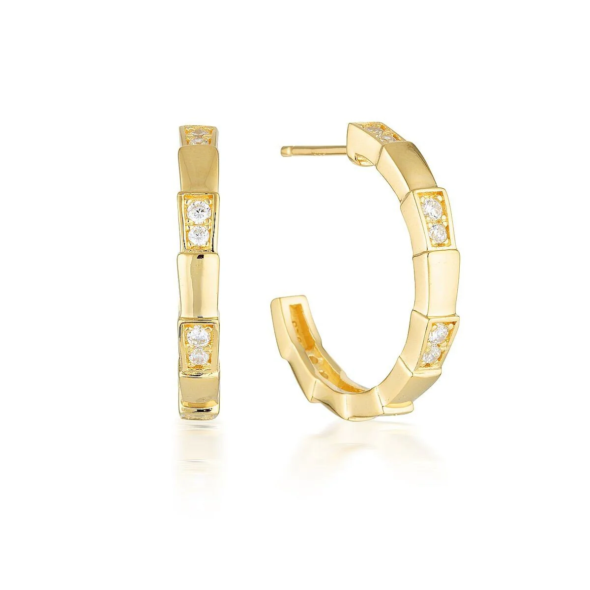 Emilio Vega Gold Hoop Earrings - IE844G