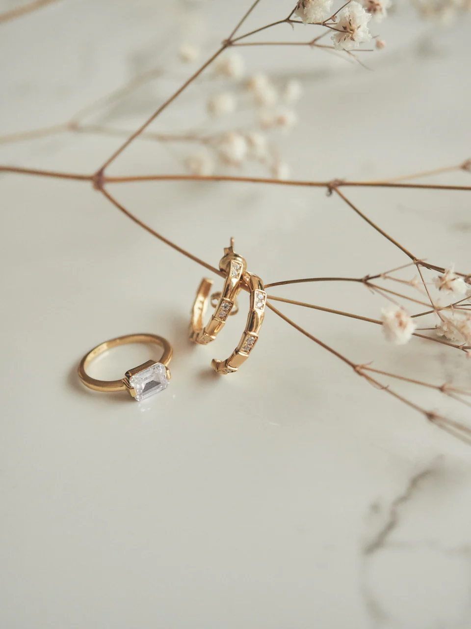 Emilio Vega Rose Gold Hoop Earrings - IE844RG - Image 2