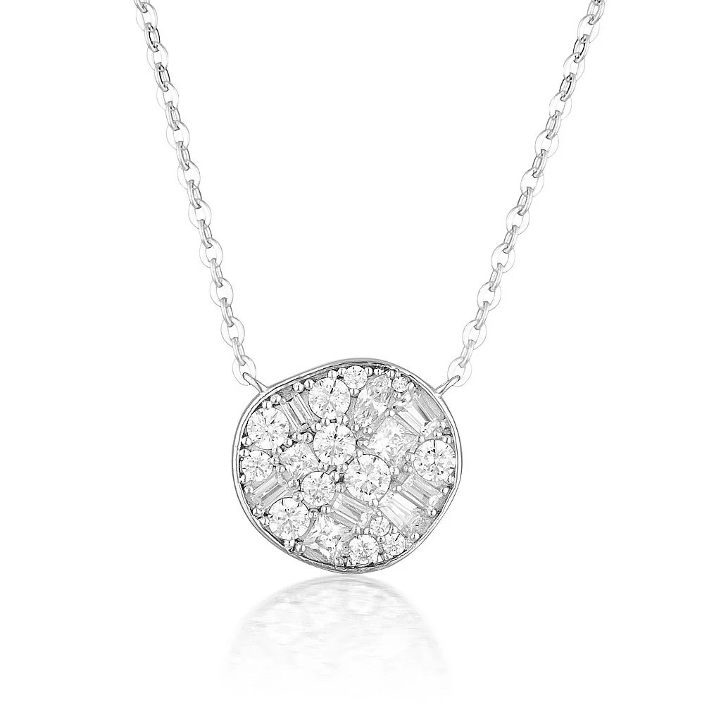 Fili Large Mosaic Silver Pendant - IP737W