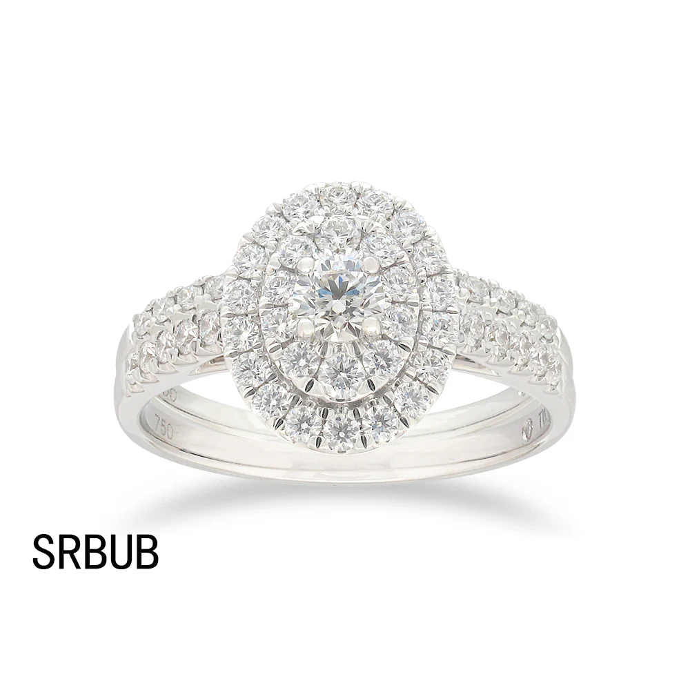 Flawless 1 Carat TW of Diamonds Bridal Set in 18ct White Gold