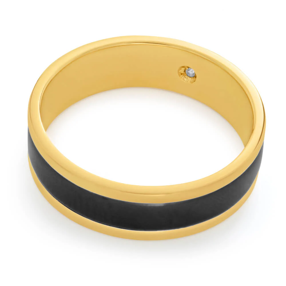 Flawless Cut 9ct Yellow Gold & Zirconium Ring - Image 2