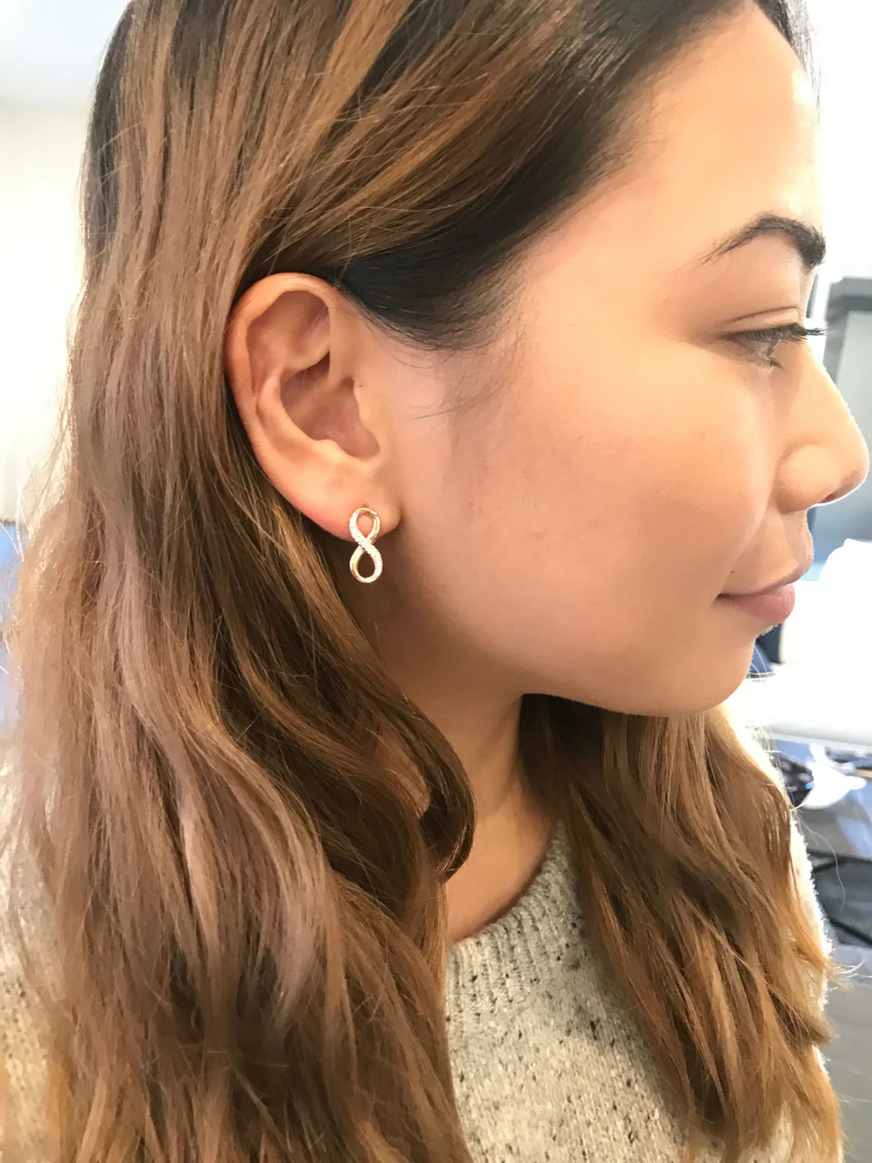 Forever Infinity Earrings- Rose Gold - IE842RG - Image 2