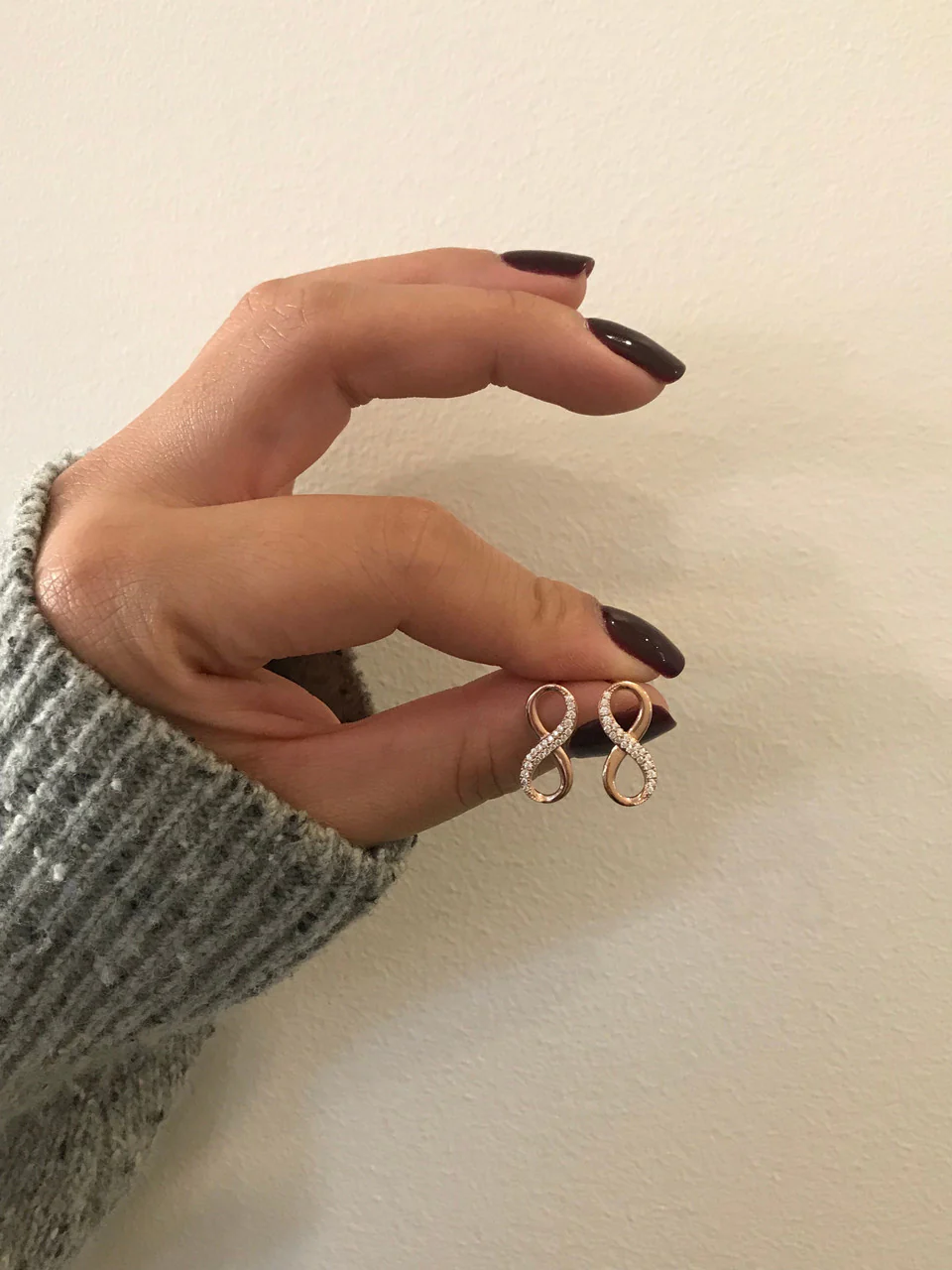 Forever Infinity Earrings- Rose Gold - IE842RG - Image 3