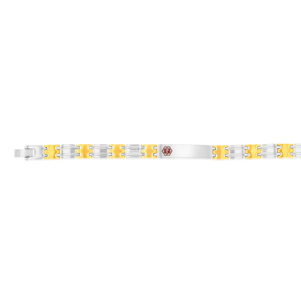 Forte Stainless Steel Two Tone ID 19.5cm Bracelet
