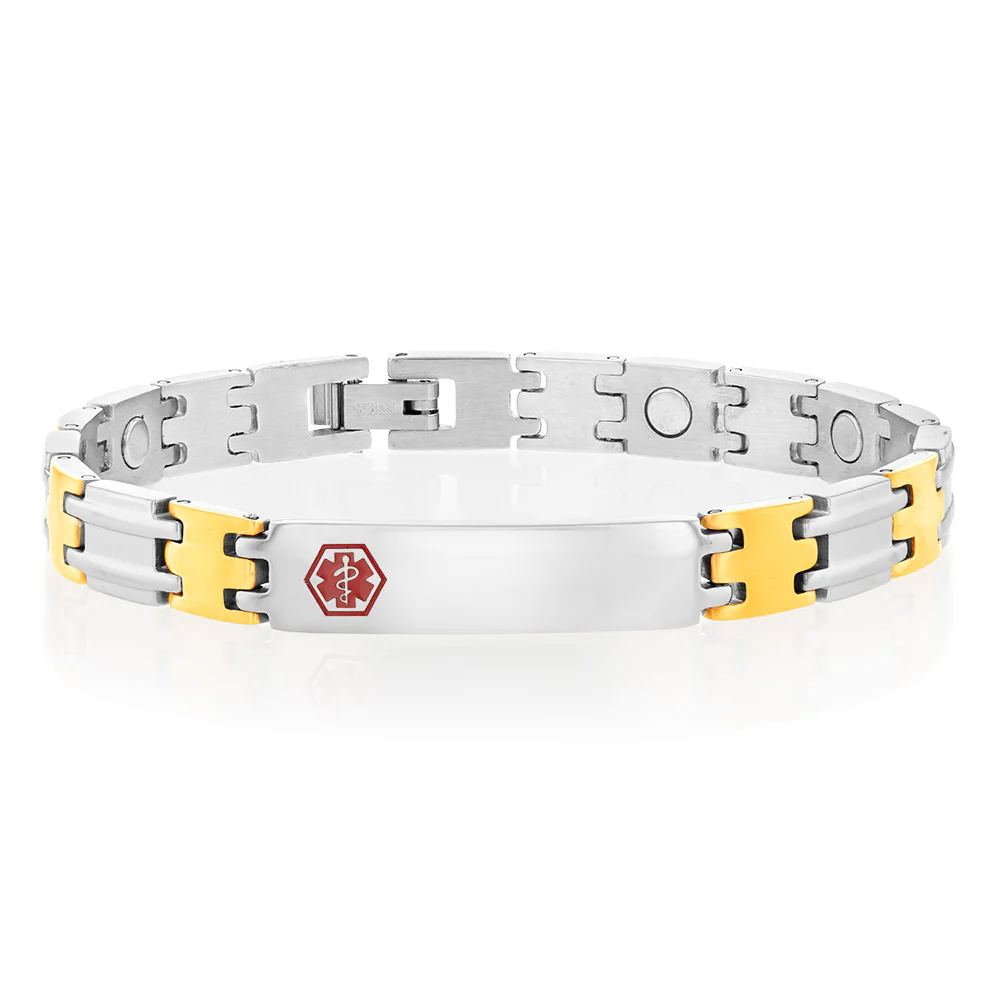 Forte Stainless Steel Two Tone ID 19.5cm Bracelet - Image 2