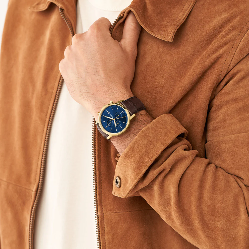 Fossil FS5942 Minimalist Brown Leather Mens Watch - Image 5