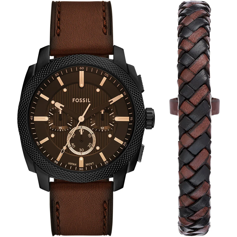 Fossil FS6102SET Machine + Woven Bracelet