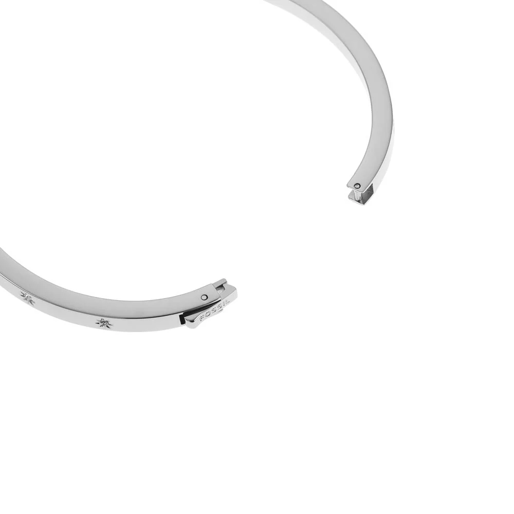 Fossil Silver Plated Stainless Steel Sadie Cuff Bangle - Image 11