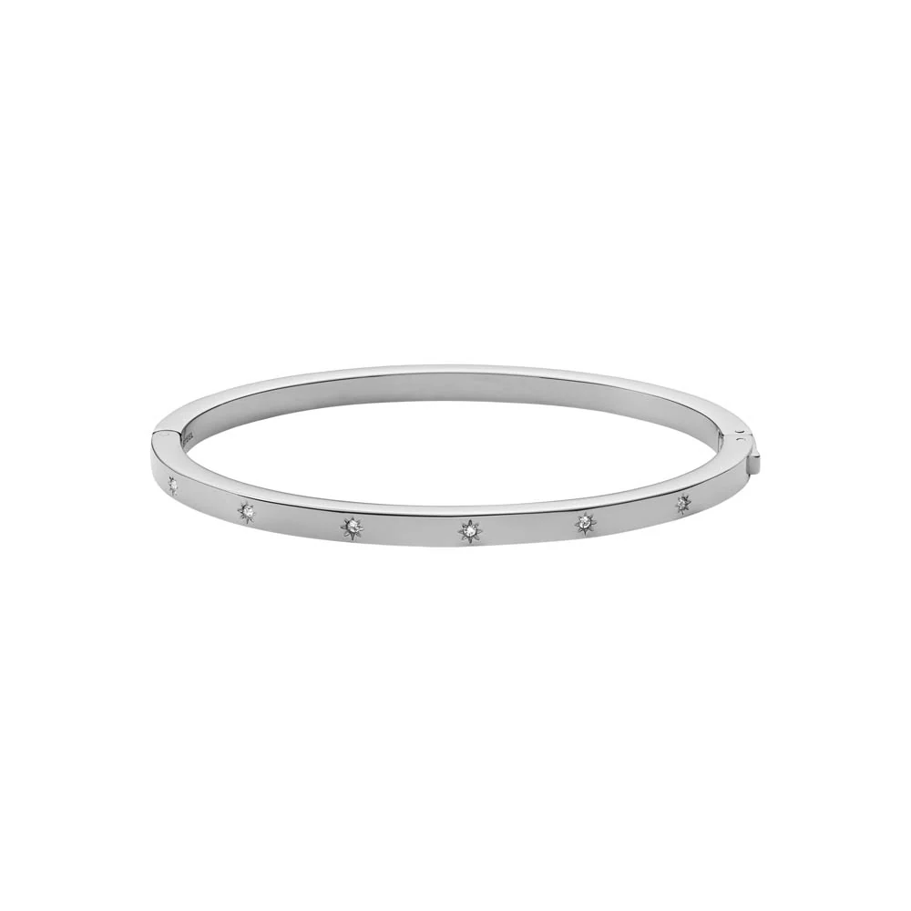 Fossil Silver Plated Stainless Steel Sadie Cuff Bangle - Image 8