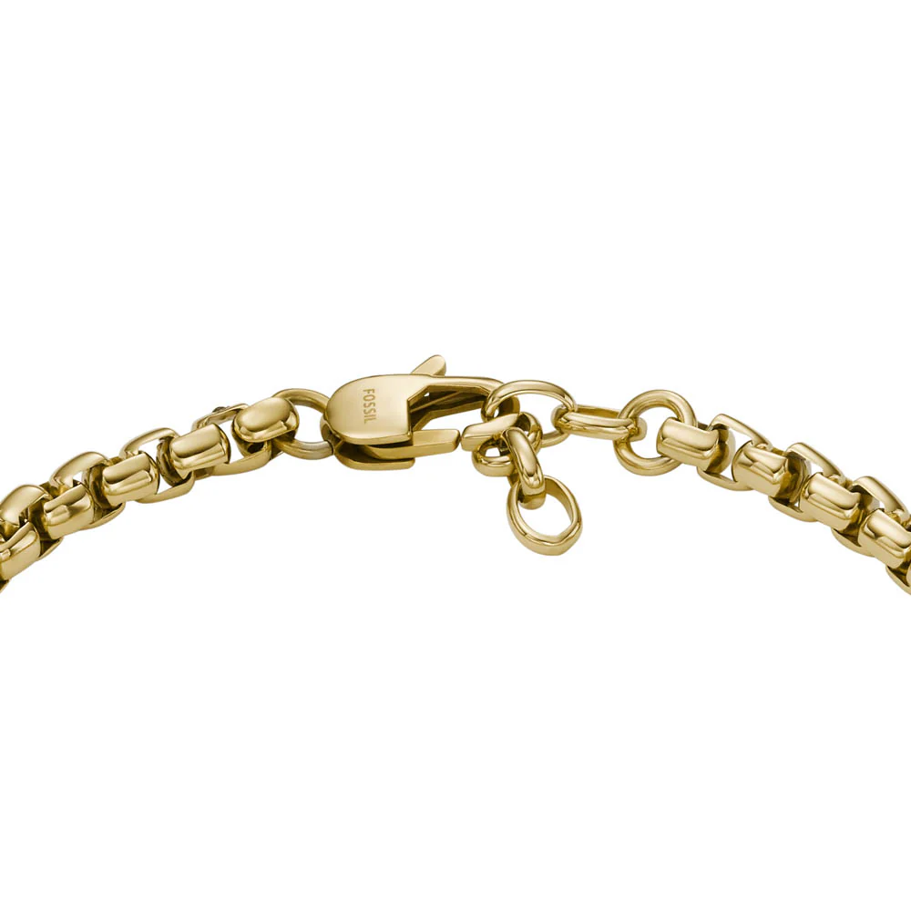 Fossil Yellow Gold Plated Stainless Steel Jewelry 20+2cm Bracelet - Image 10