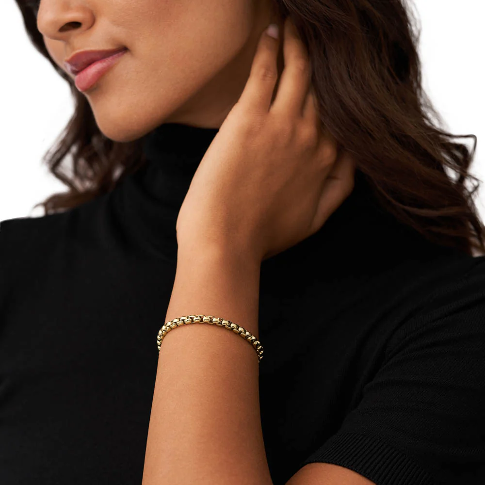 Fossil Yellow Gold Plated Stainless Steel Jewelry 20+2cm Bracelet - Image 7