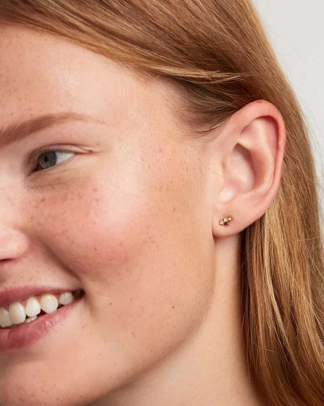 Gemini Gold Earrings - AR01-406-U - Image 4
