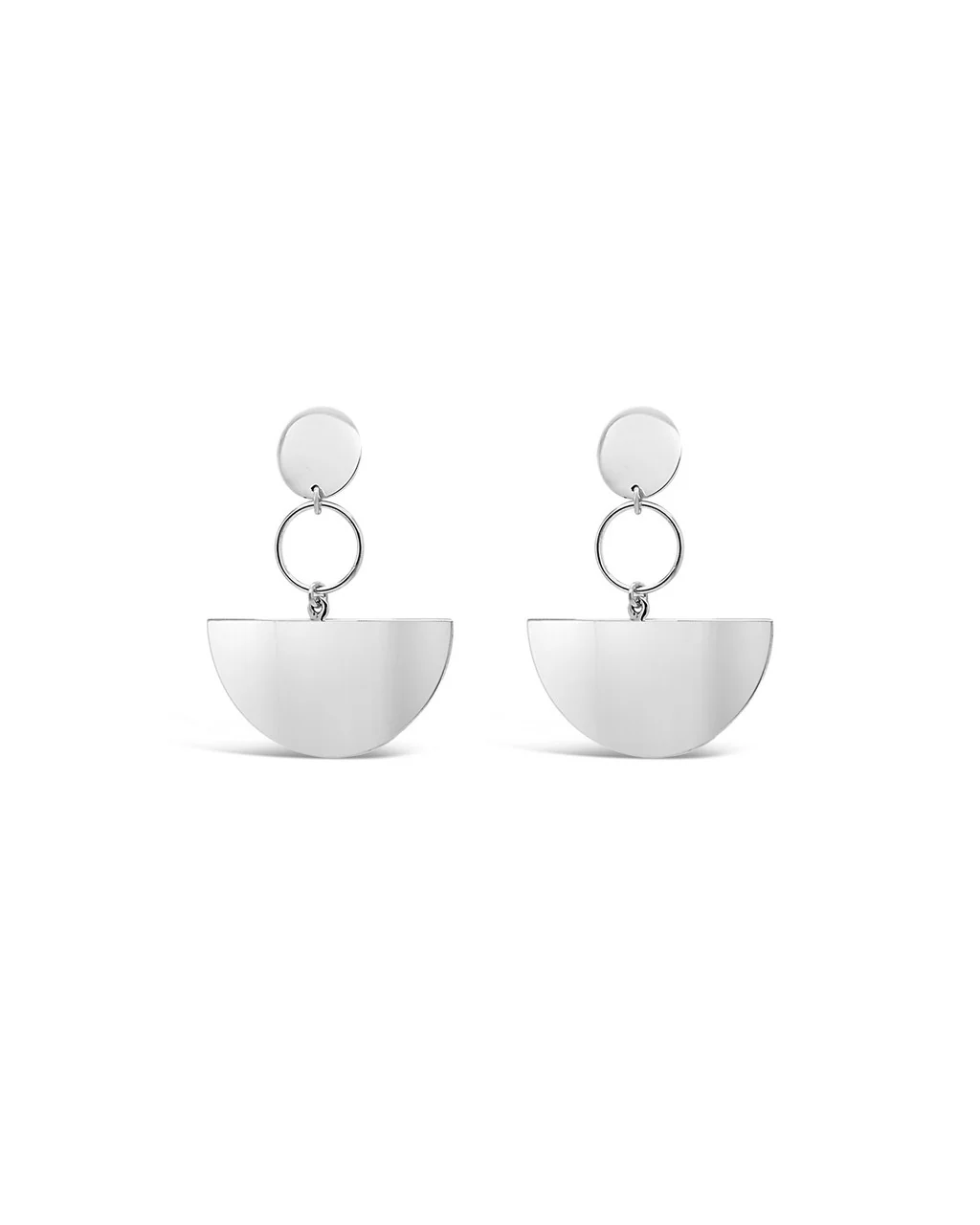 Geo Silver Drop Earrings