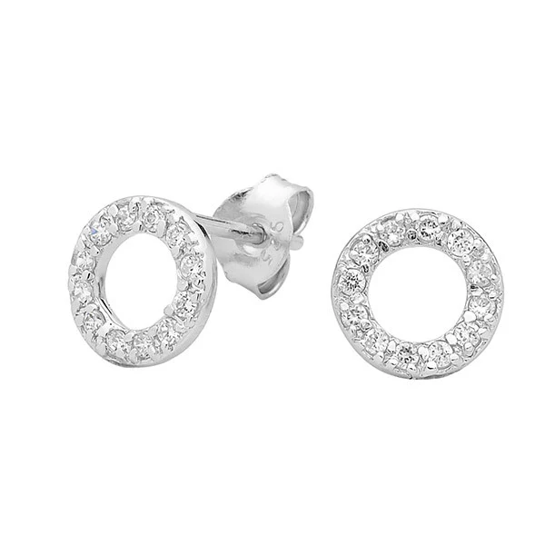 Baby Circle Cubic Zirconia Stud Earring - IE248 - Image 2