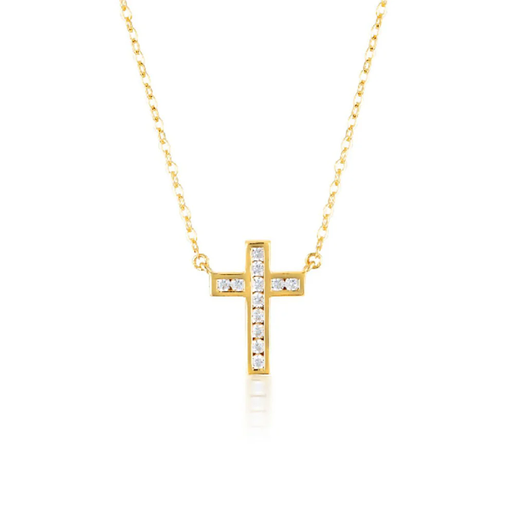 Georgini Gold Plated Sterling Silver Zirconia Spiritus Pendant On Chain