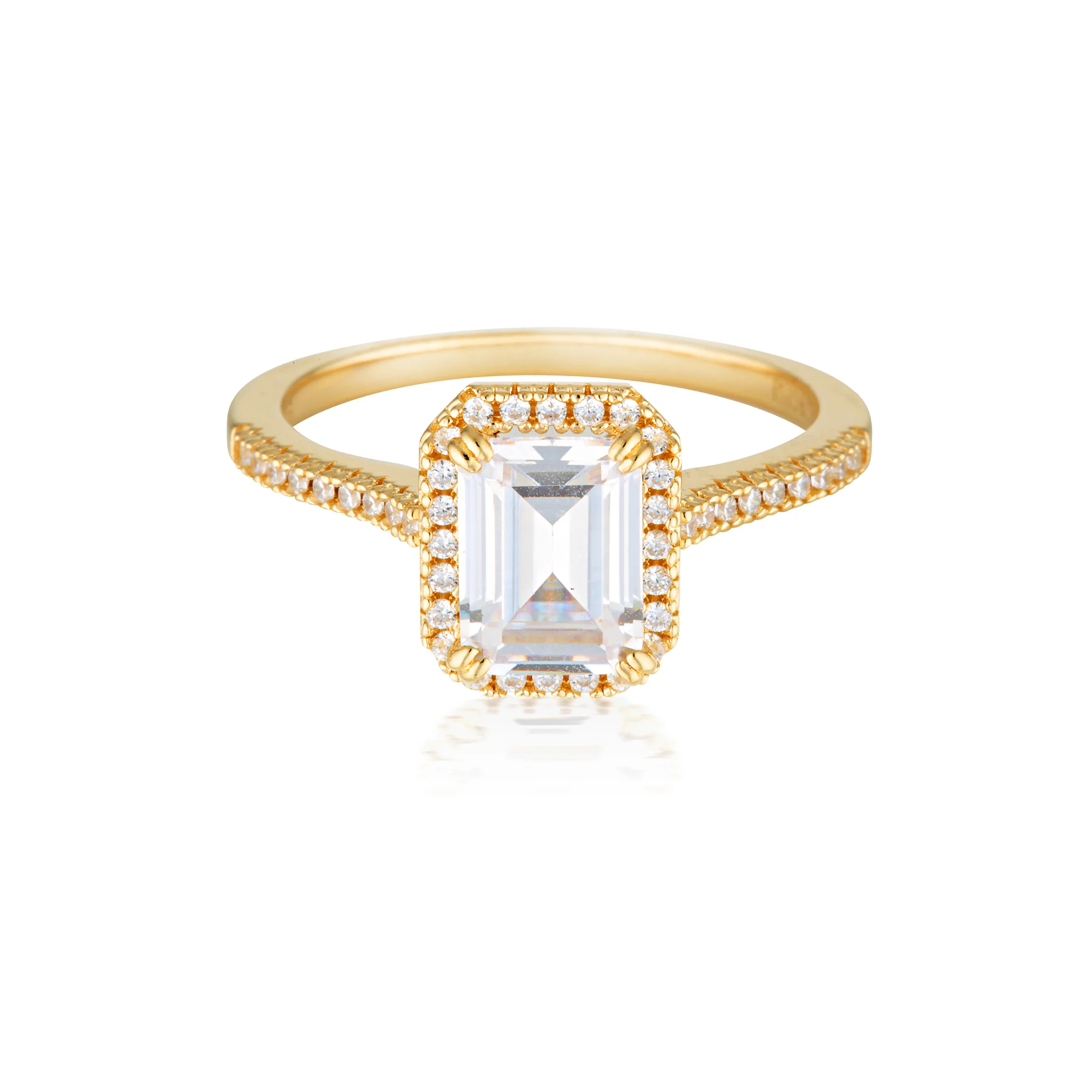 Georgini Iconic Bridal Gold Plated Sterling Silver Violet Ring