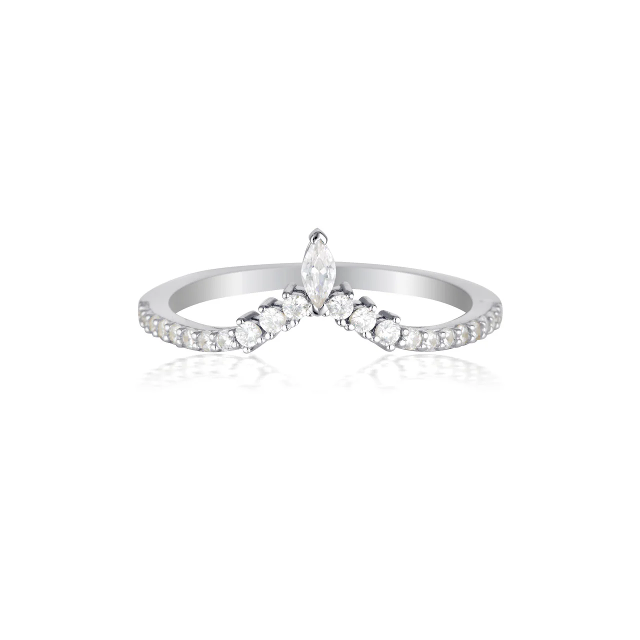 Rock Star Tiara Silver Ring -  IR491W