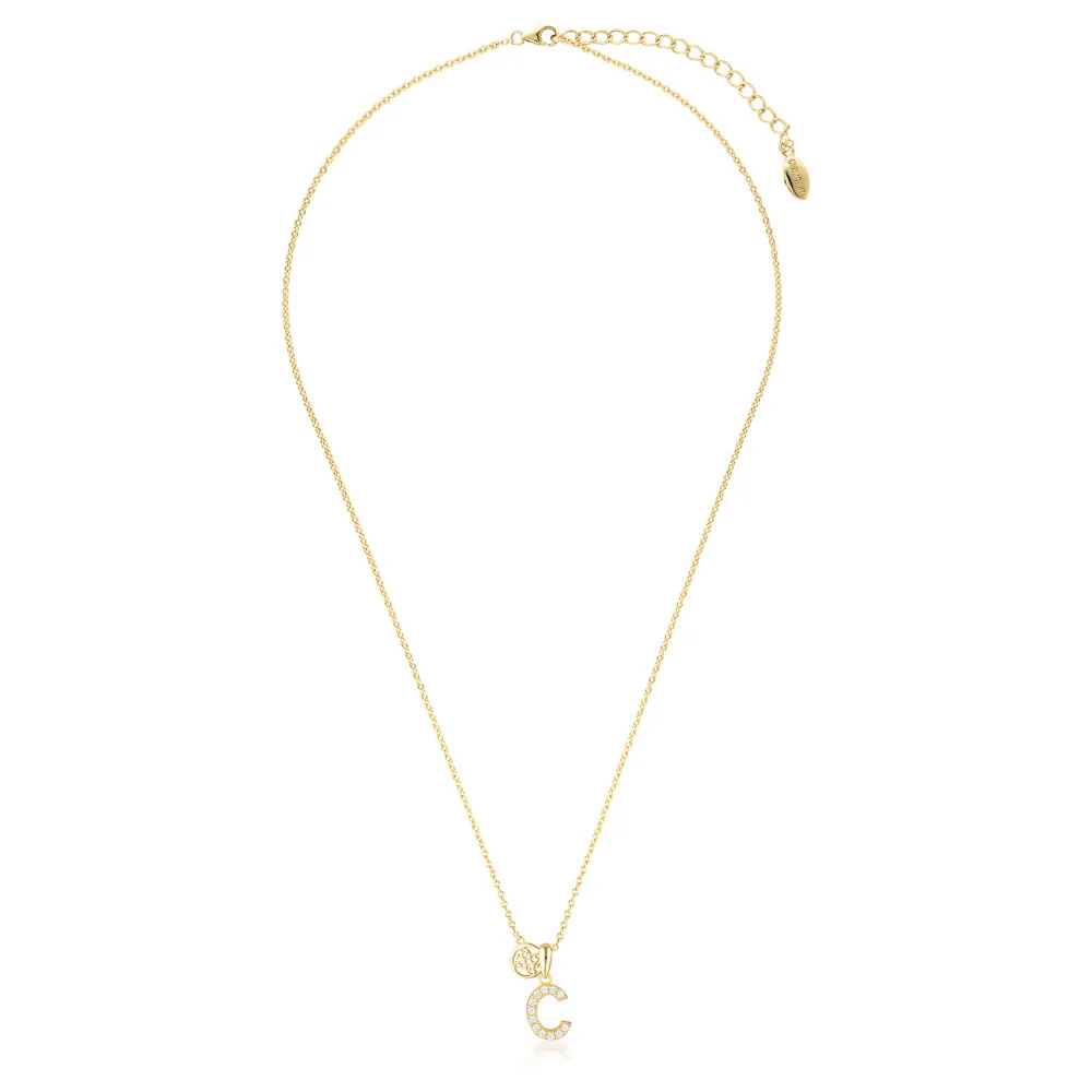 Georgini Sterling Silver Gold Plated Luxury Letters C Pendant On Chain - Image 2