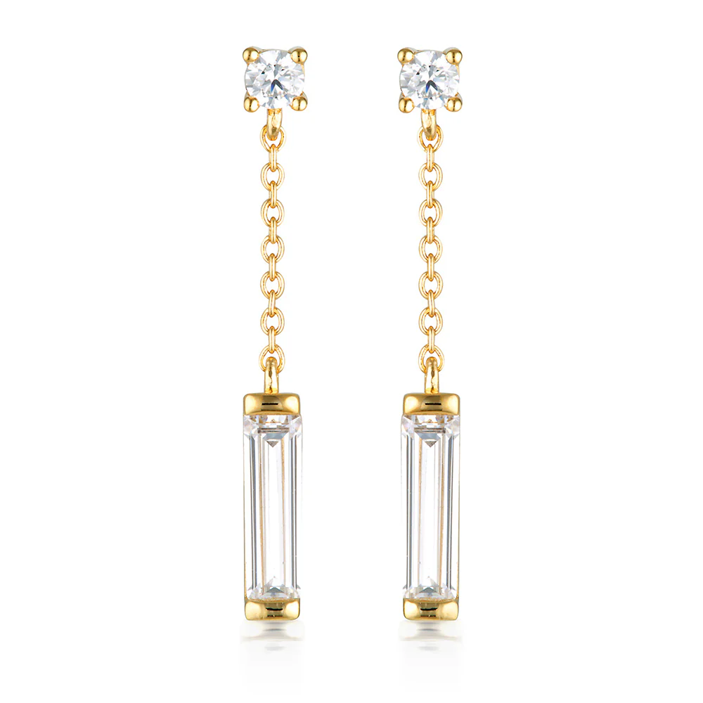 Georgini The Layered Edit Gold Plated Sterling Silver Tlieta Drop Earrings