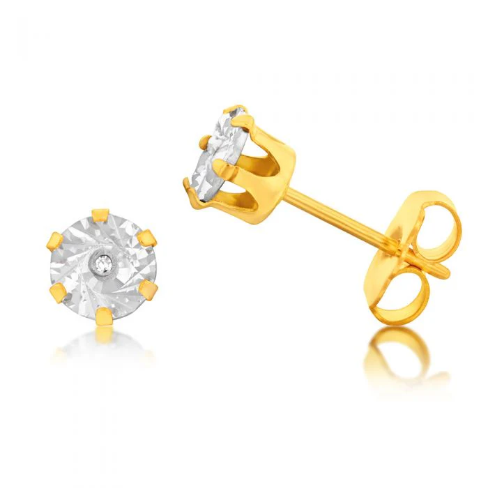 Gift Boxed Hypo Allergenic Gold Plated Diamond Studs - Image 3