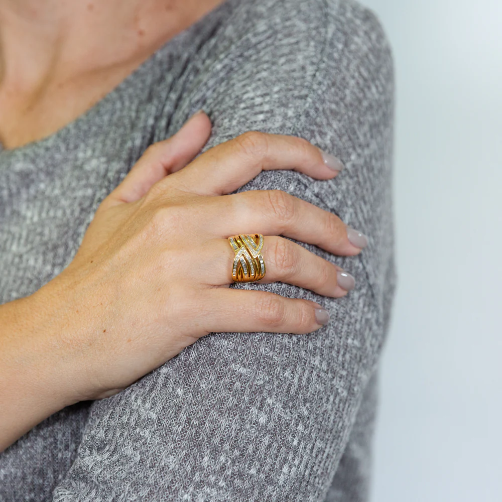 Gold Plated Silver 1/2 Carat Diamond Dress Ring - Image 5