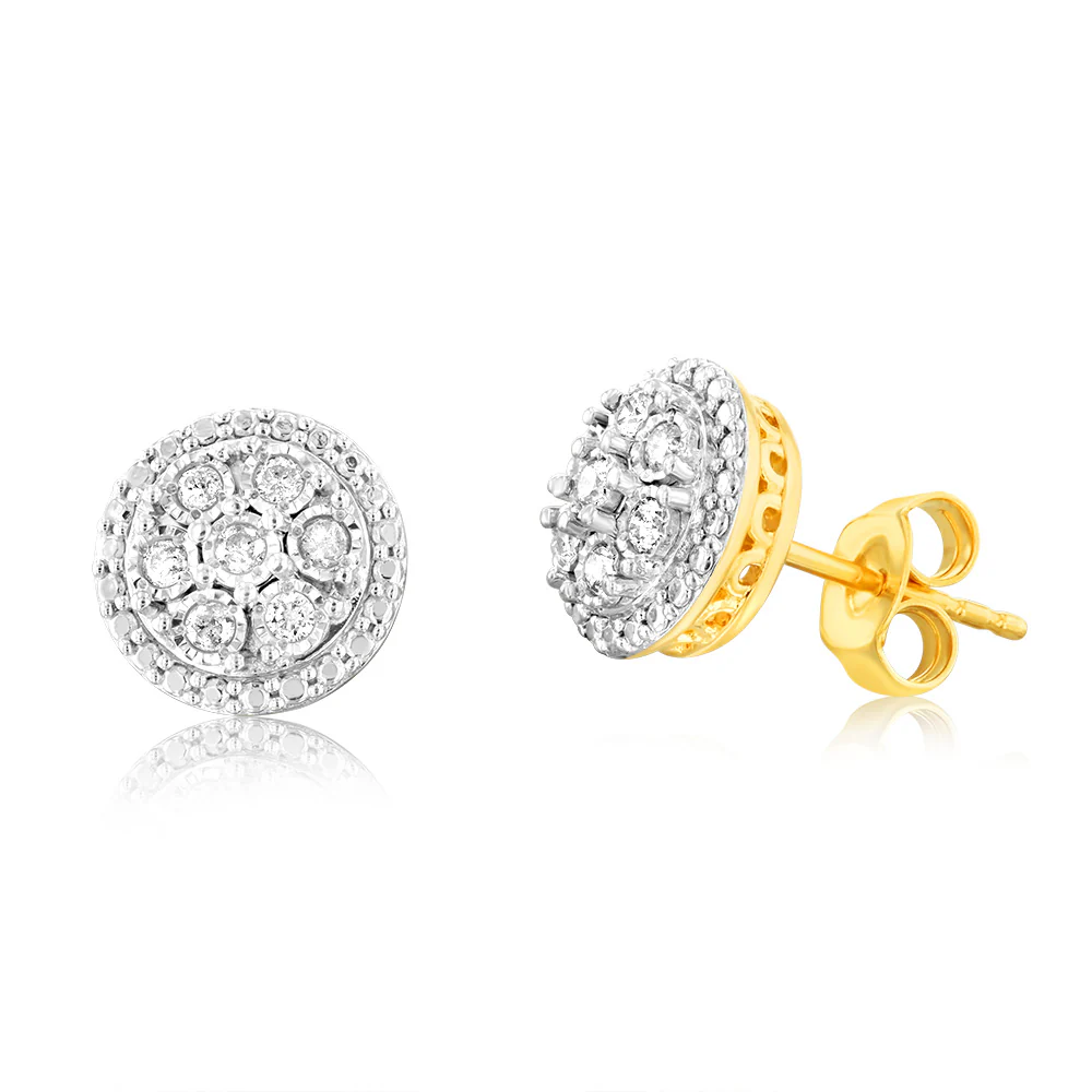 Gold Plated Sterling Silver 0.45 Carat Earring & Pendant Set on 45cm Chain - Image 2