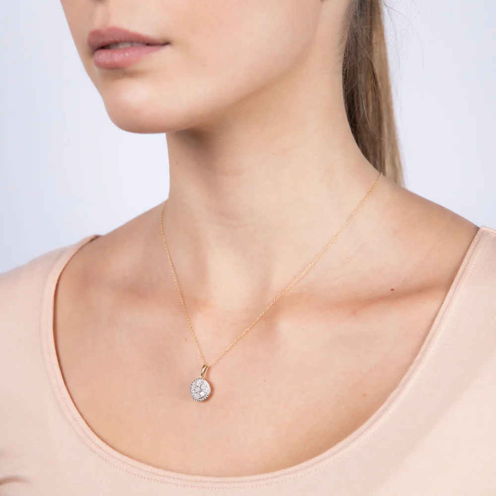Gold Plated Sterling Silver 0.45 Carat Earring & Pendant Set on 45cm Chain - Image 5
