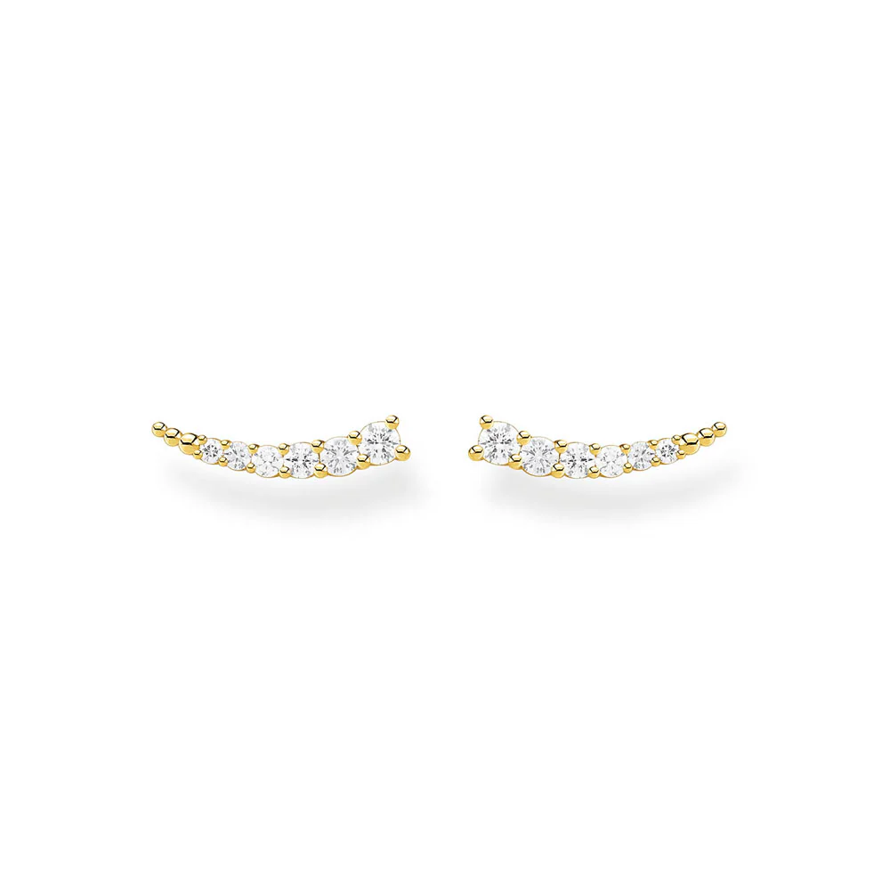 Gold Plated Sterling Silver Thomas Sabo Charm Club Zirconia Ear Climbers
