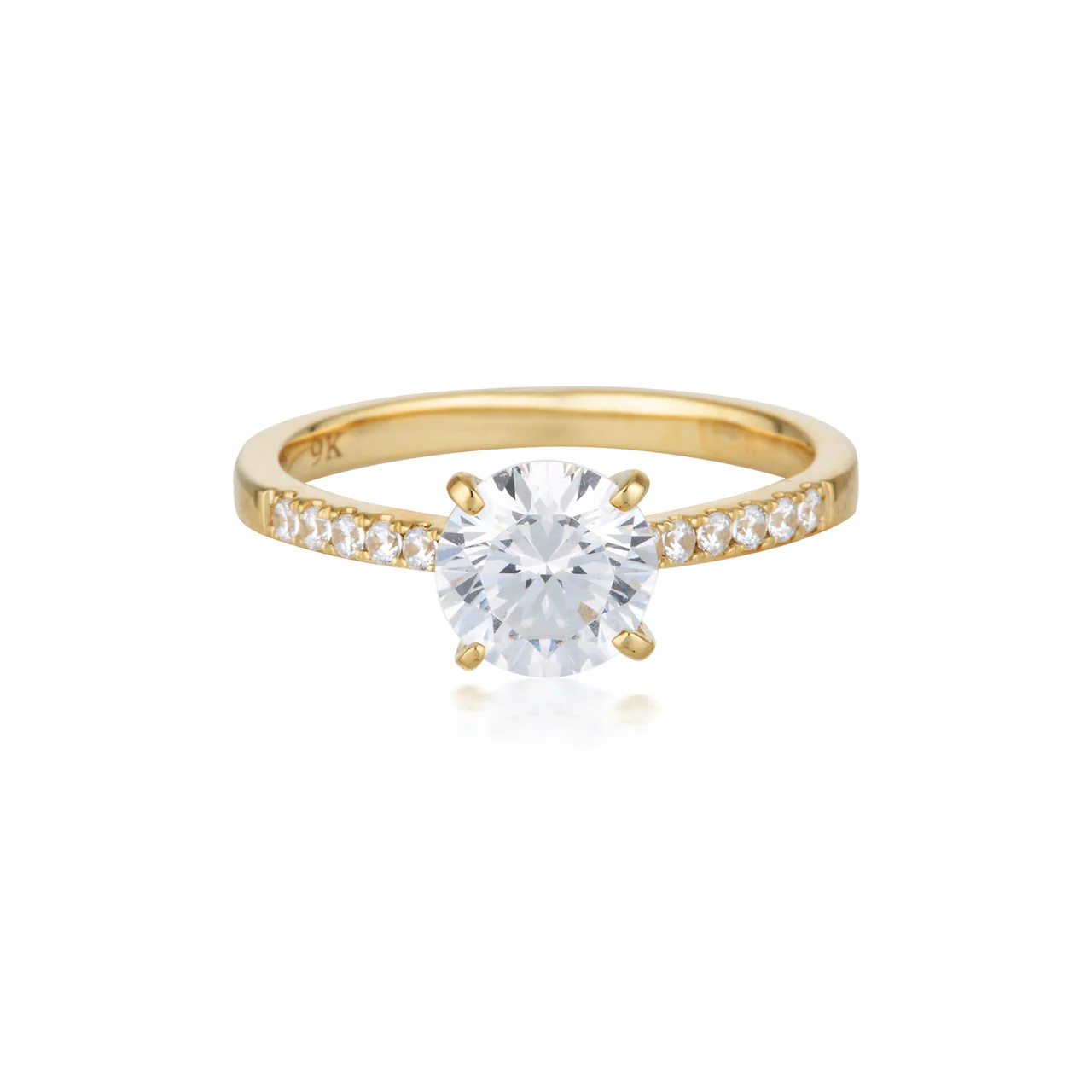 Gold Round Brilliant Cut 1.25Ct Engagement Ring In Gold -  Gr001G