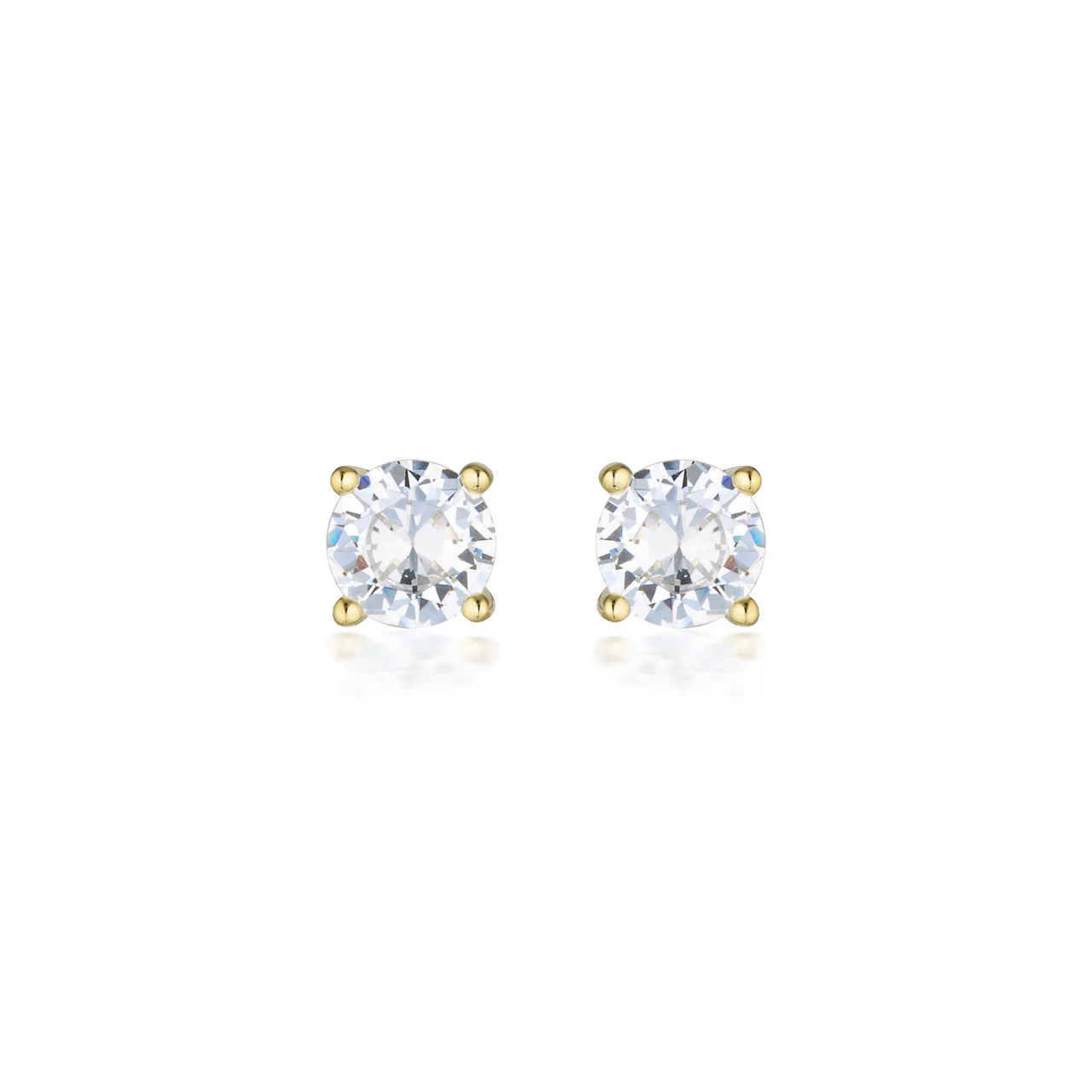 Gold Round Brilliant Cut Studs 1Ct In Gold - GE002G