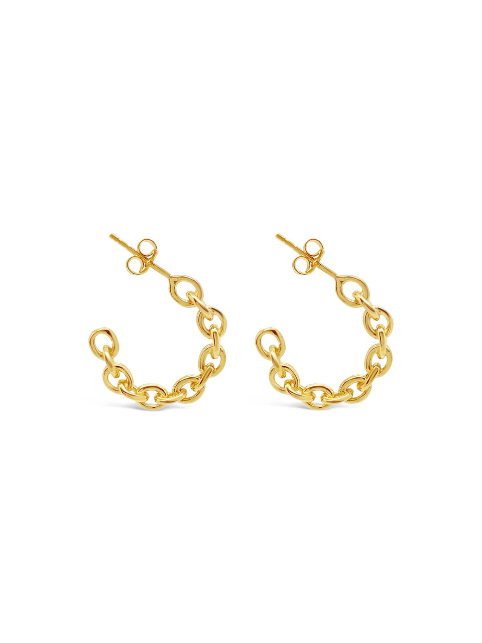 Golden Chain Hoops - JP11607G - Image 2