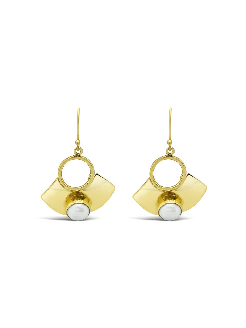 Golden Pearl Earrings - CH31307G - Image 3