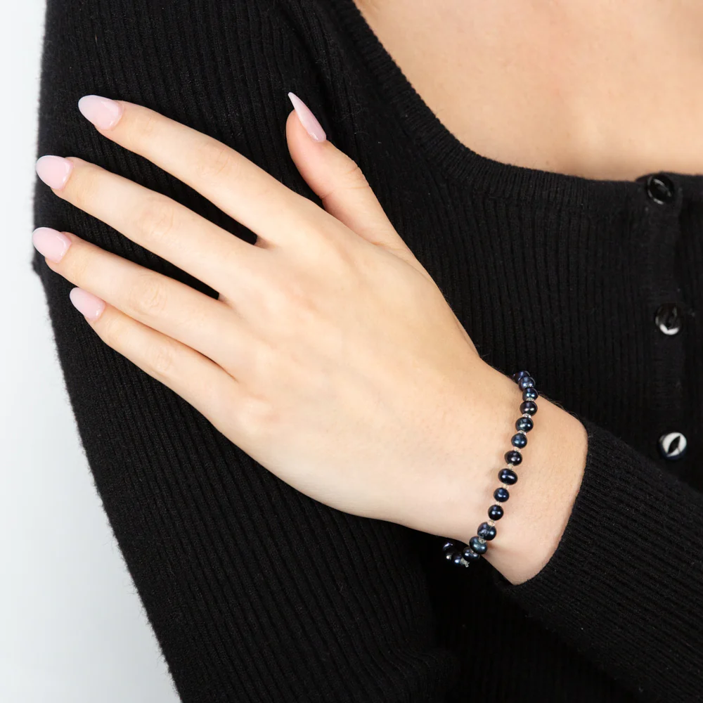 Grey 6-6.5 mm Freshwater Pearl Bracelet - Image 2