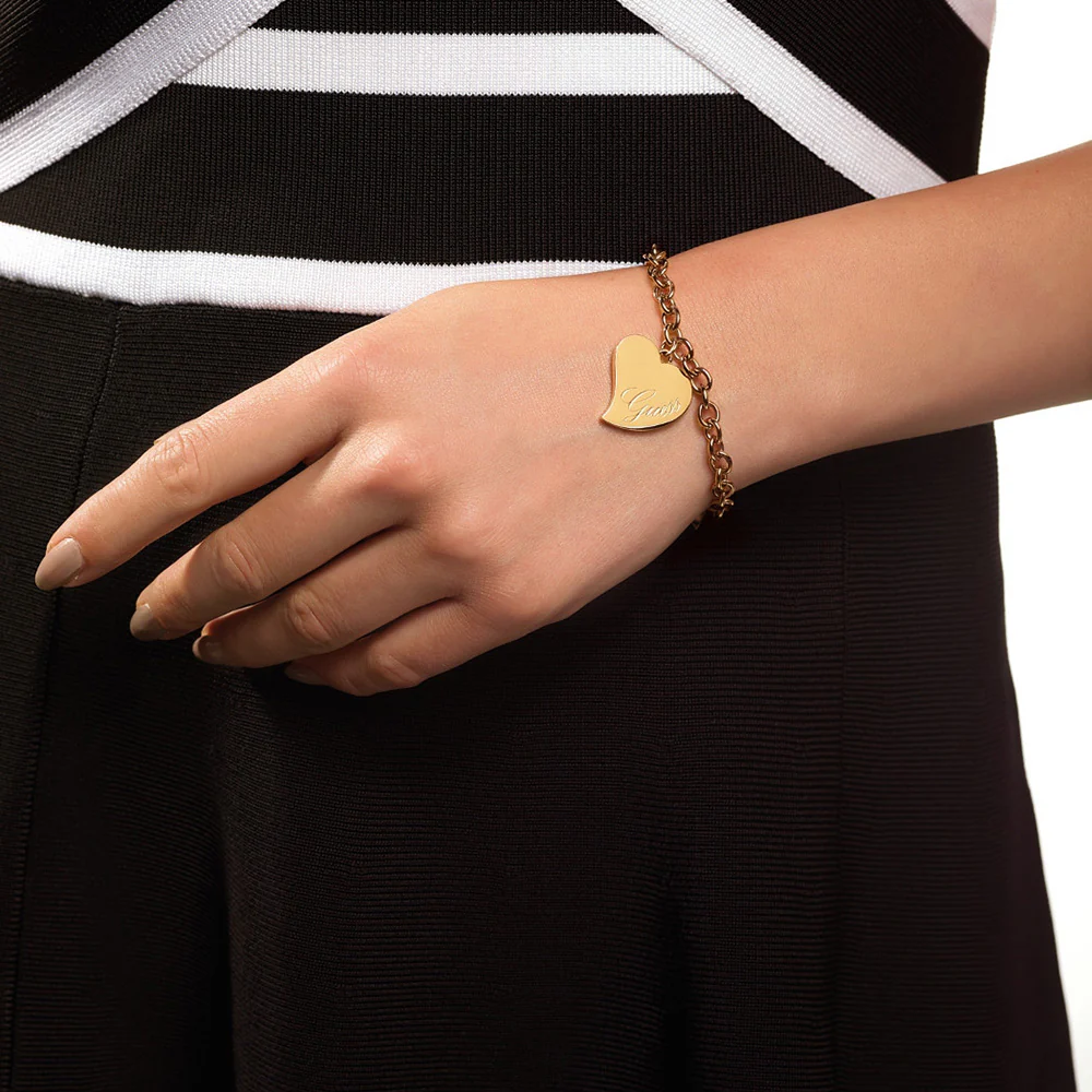 Guess Gold Plated Love Heart Bracelet - Image 3